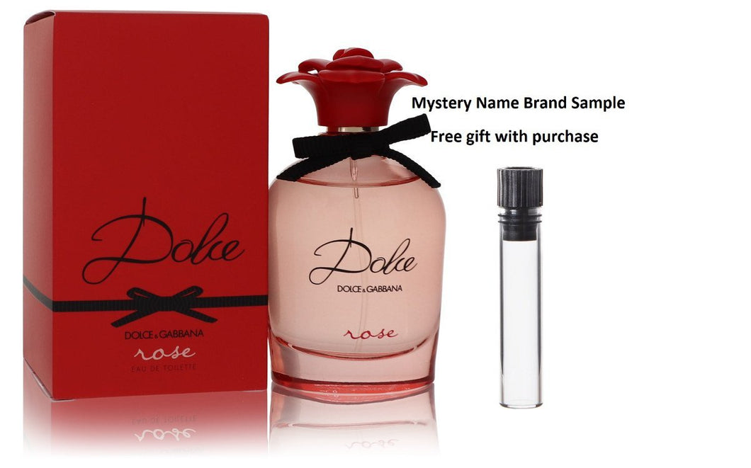 Dolce Rose by Dolce & Gabbana Eau De Toilette Spray 2.5 oz And a Mystery Name brand sample vile