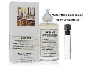 Replica At The Barber's by Maison Margiela Eau De Toilette Spray 3.4 oz And a Mystery Name brand sample vile