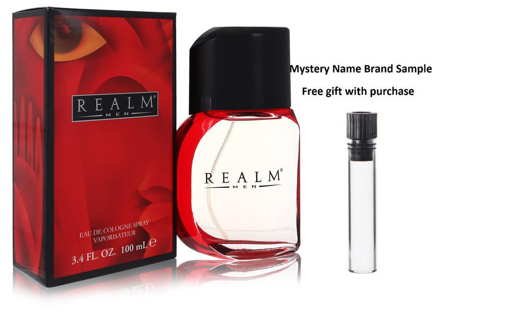 REALM by Erox Eau De Toilette / Cologne Spray 3.4 oz And a Mystery Name brand sample vile