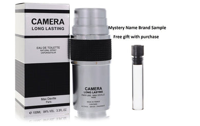 CAMERA LONG LASTING by Max Deville Eau De Toilette Spray 3.4 oz And a Mystery Name brand sample vile
