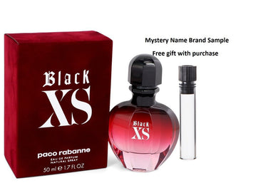 Black XS by Paco Rabanne Eau De Parfum Spray 1.7 oz  And a Mystery Name brand sample vile