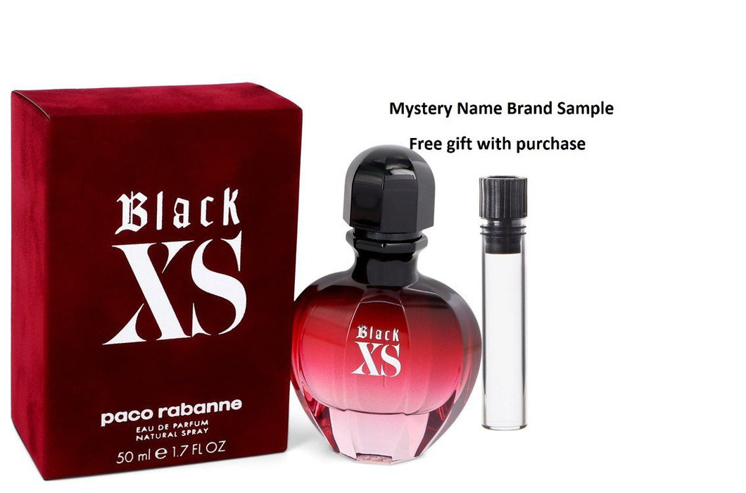 Black XS by Paco Rabanne Eau De Parfum Spray 1.7 oz  And a Mystery Name brand sample vile