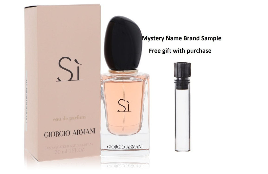 Armani Si by Giorgio Armani Eau De Parfum Spray 1 oz And a Mystery Name brand sample vile