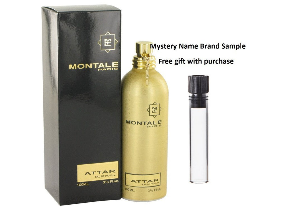 Montale Attar by Montale Eau De Parfum Spray 3.3 oz And a Mystery Name brand sample vile