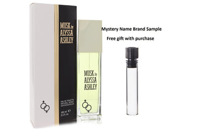 Alyssa Ashley Musk by Houbigant Eau De Toilette Spray 3.4 oz And a Mystery Name brand sample vile