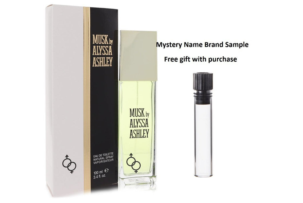 Alyssa Ashley Musk by Houbigant Eau De Toilette Spray 3.4 oz And a Mystery Name brand sample vile