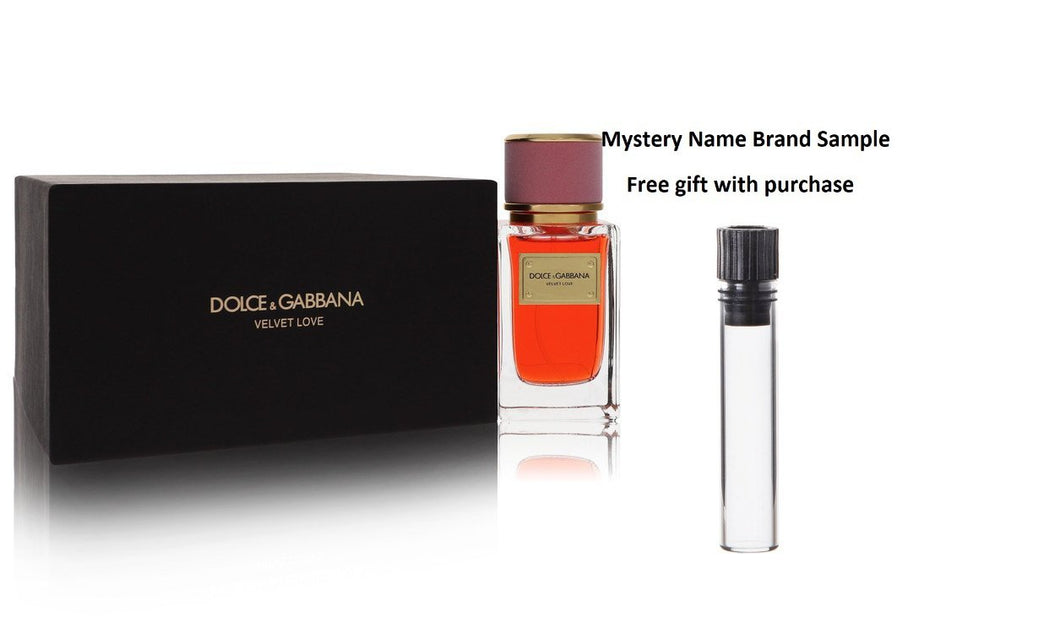 Dolce & Gabbana Velvet Love by Dolce & Gabbana Eau De Parfum Spray 1.6 oz And a Mystery Name brand sample vile