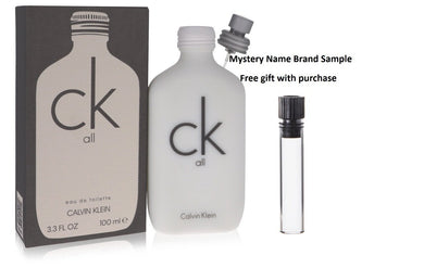 CK All by Calvin Klein Eau De Toilette Spray (Unisex) 3.4 oz And a Mystery Name brand sample vile