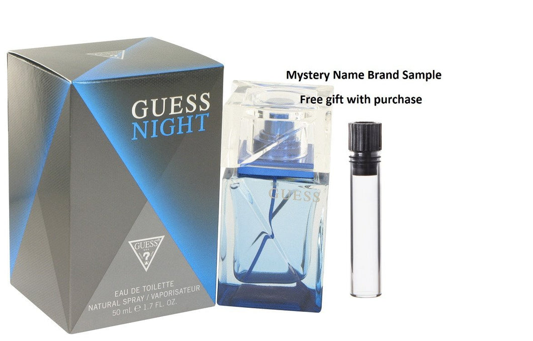 Guess Night by Guess Eau De Toilette Spray 1.7 oz And a Mystery Name brand sample vile