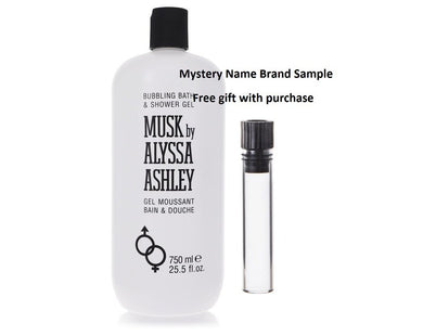 Alyssa Ashley Musk by Houbigant Shower Gel 25.5 oz And a Mystery Name brand sample vile