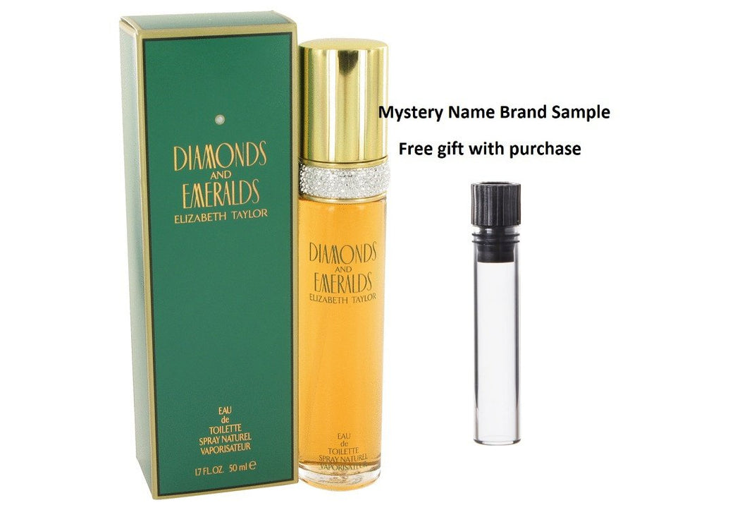 DIAMONDS & EMERALDS by Elizabeth Taylor Eau De Toilette Spray 1.7 oz And a Mystery Name brand sample vile