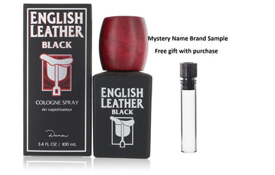English Leather Black by Dana Cologne Spray 3.4 oz And a Mystery Name brand sample vile