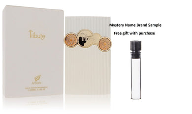 Afnan Tribute White by Afnan Eau De Parfum Spray  3.4 oz And a Mystery Name brand sample vile