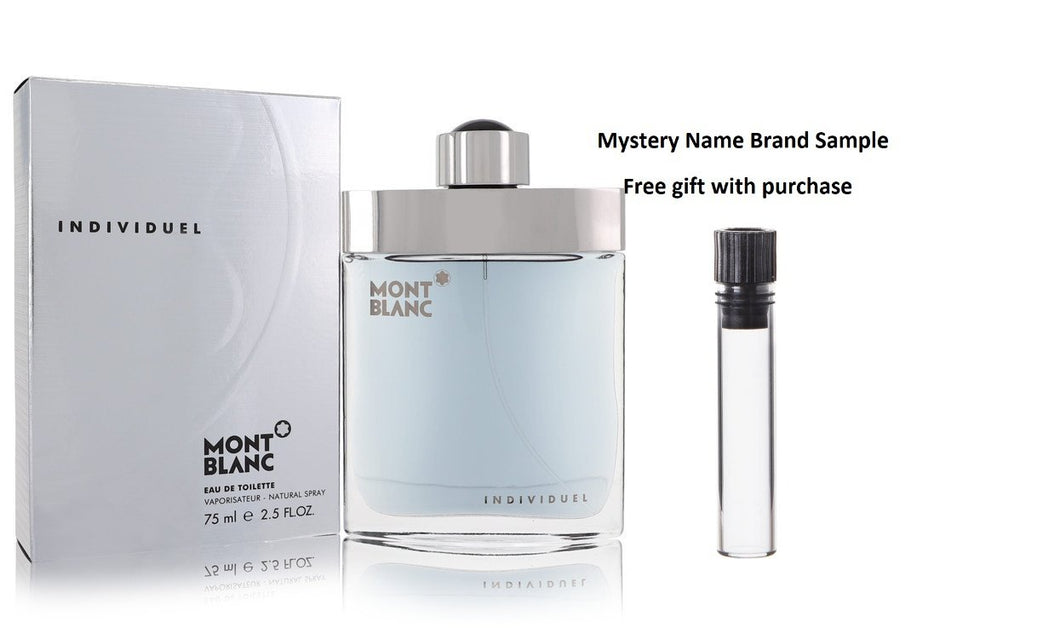 Individuelle by Mont Blanc Eau De Toilette Spray 2.5 oz And a Mystery Name brand sample vile