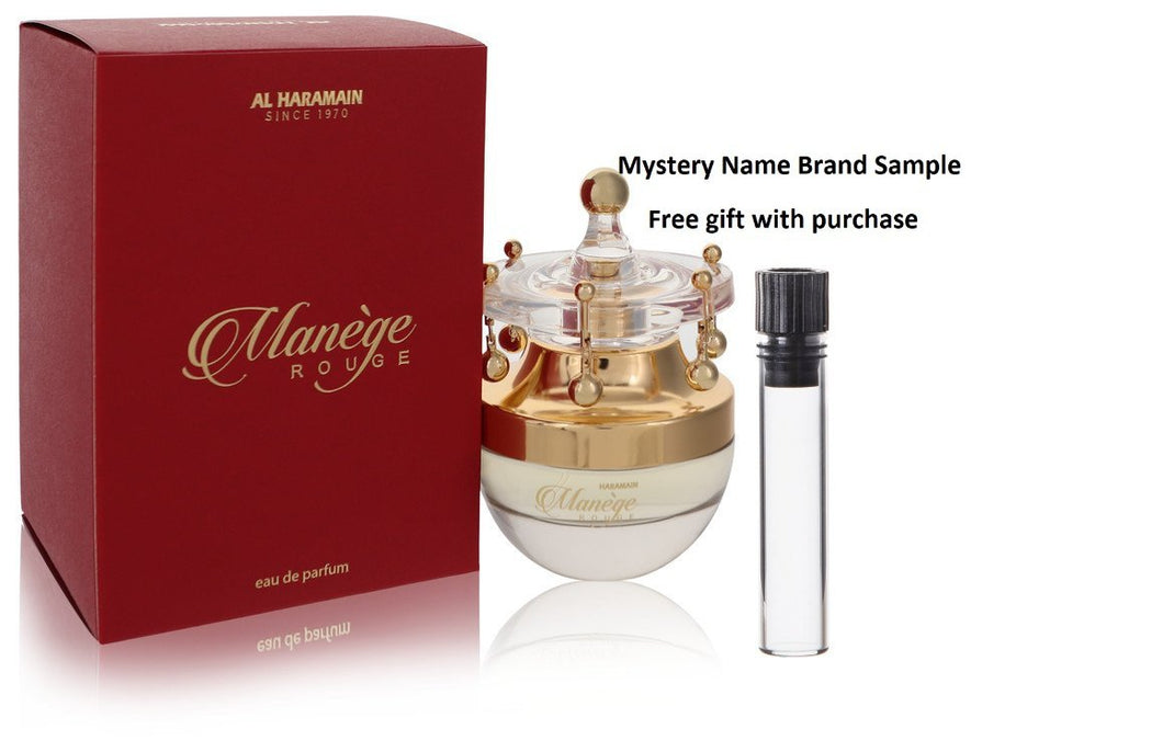 Al Haramain Manege Rouge by Al Haramain Eau De Parfum Spray 2.5 oz And a Mystery Name brand sample vile