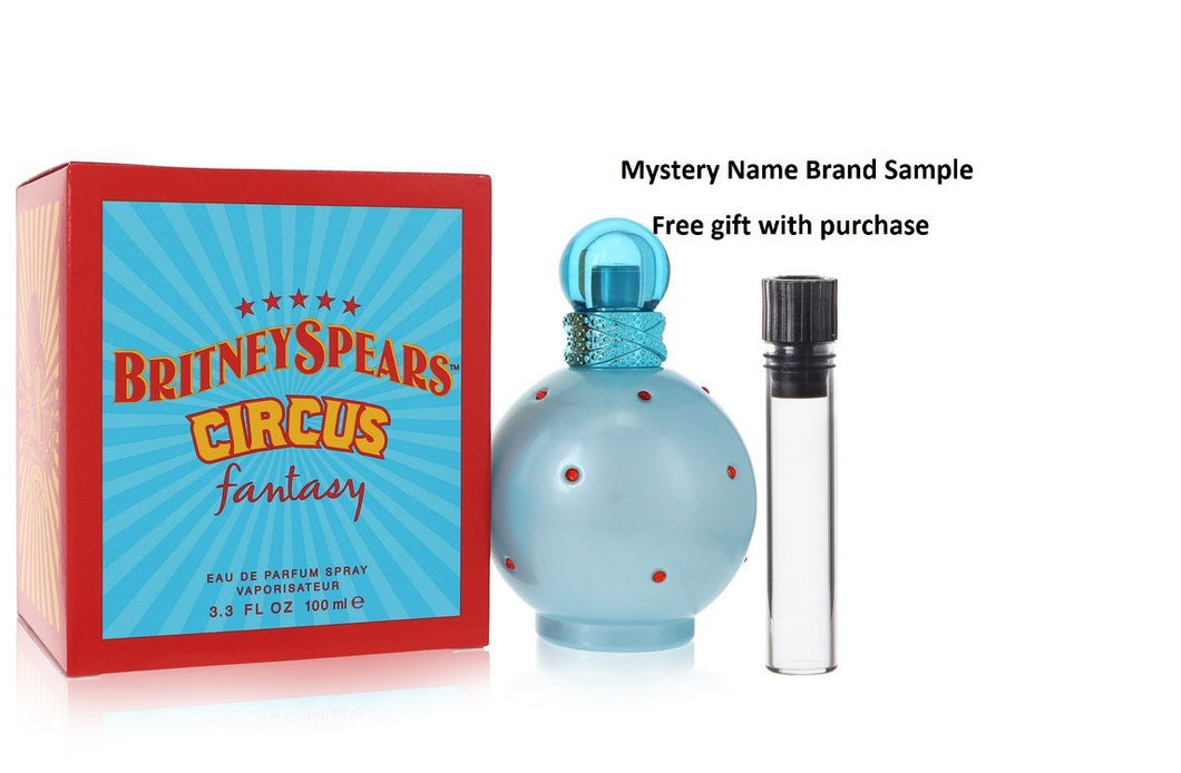 Circus Fantasy by Britney Spears Eau De Parfum Spray 3.3 oz And a Mystery Name brand sample vile