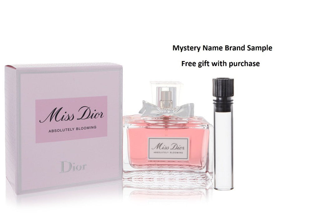 Miss Dior Absolutely Blooming by Christian Dior Eau De Parfum Spray 3.4 oz And a Mystery Name brand sample vile