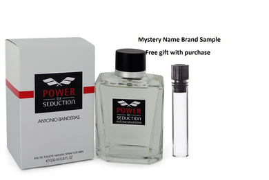 Power of Seduction by Antonio Banderas Eau De Toilette Spray 6.7 oz And a Mystery Name brand sample vile