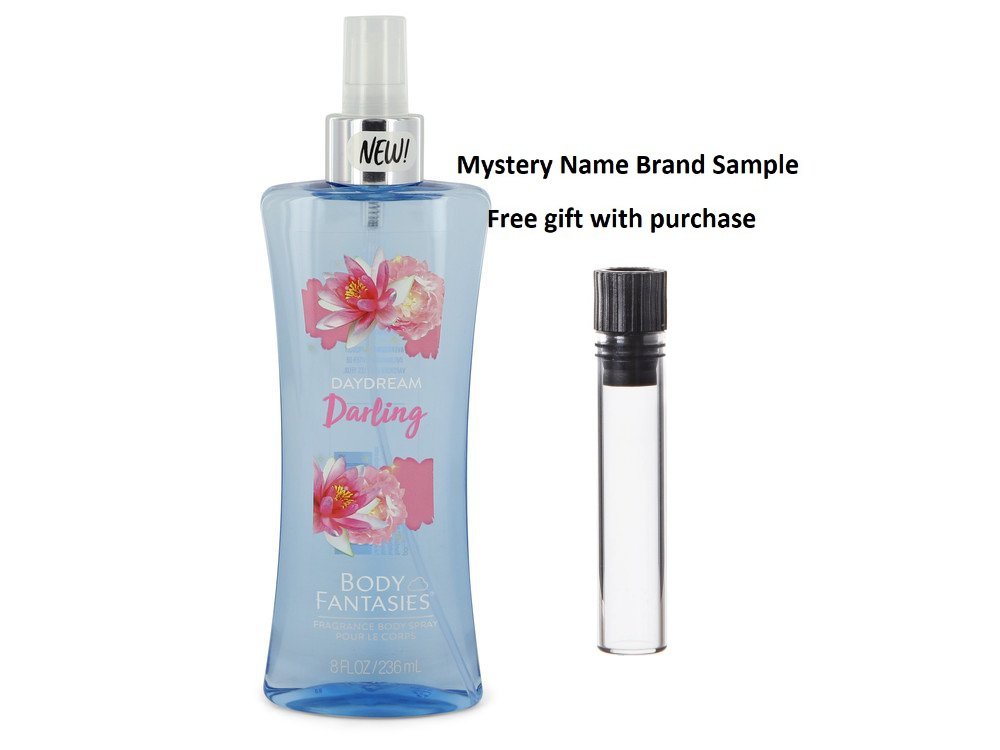 Body Fantasies Daydream Darling by Parfums De Coeur Body Spray 8 oz And a Mystery Name brand sample vile