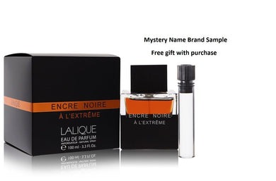 Encre Noire A L'extreme by Lalique Eau De Parfum Spray 3.3 oz And a Mystery Name brand sample vile