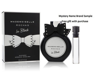Mademoiselle Rochas In Black by Rochas Eau De Parfum Spray 3 oz And a Mystery Name brand sample vile