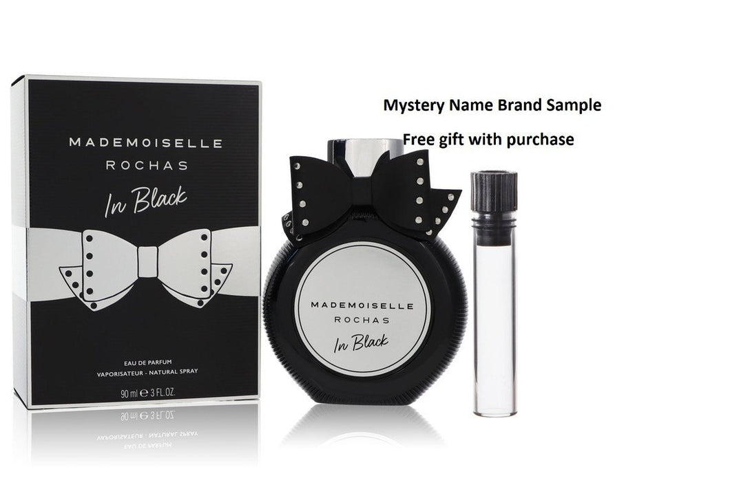 Mademoiselle Rochas In Black by Rochas Eau De Parfum Spray 3 oz And a Mystery Name brand sample vile