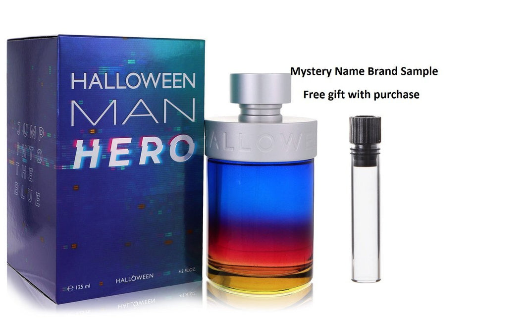 Halloween Man Hero by Jesus Del Pozo Eau De Toilette Spray 4.2 oz And a Mystery Name brand sample vile