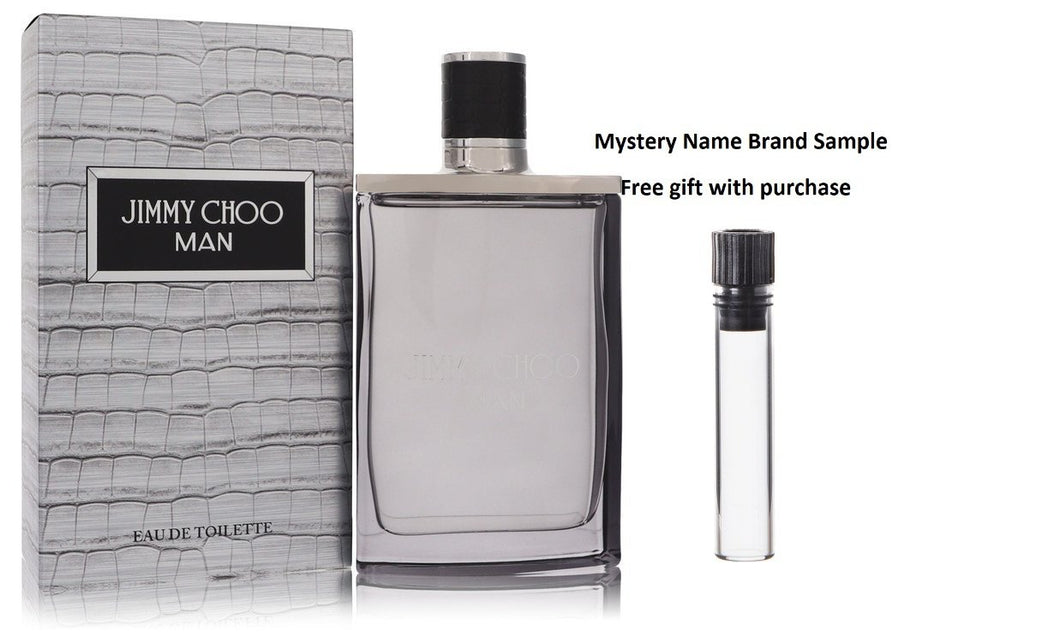 Jimmy Choo Man by Jimmy Choo Eau De Toilette Spray 3.3 oz And a Mystery Name brand sample vile