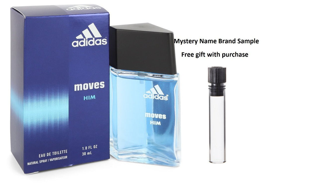 Adidas Moves by Adidas Eau De Toilette Spray 1 oz And a Mystery Name brand sample vile