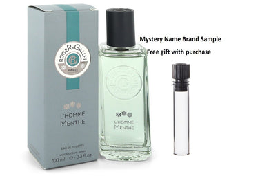 Roger & Gallet L'Homme Menthe by Roger & Gallet Eau De Toilette Spray 3.3 oz And a Mystery Name brand sample vile