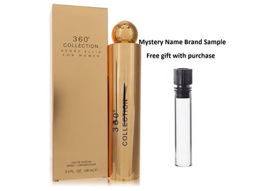 Perry Ellis 360 Collection by Perry Ellis Eau De Parfum Spray 3.4 oz And a Mystery Name brand sample vile