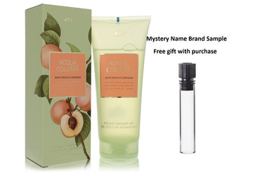 4711 Acqua Colonia White Peach & Coriander by 4711 Shower Gel 6.8 oz And a Mystery Name brand sample vile