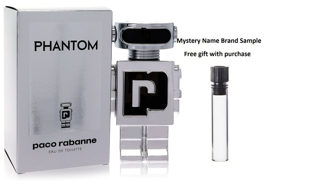 Paco Rabanne Phantom by Paco Rabanne Eau De Toilette Spray 1.7 oz And a Mystery Name brand sample vile