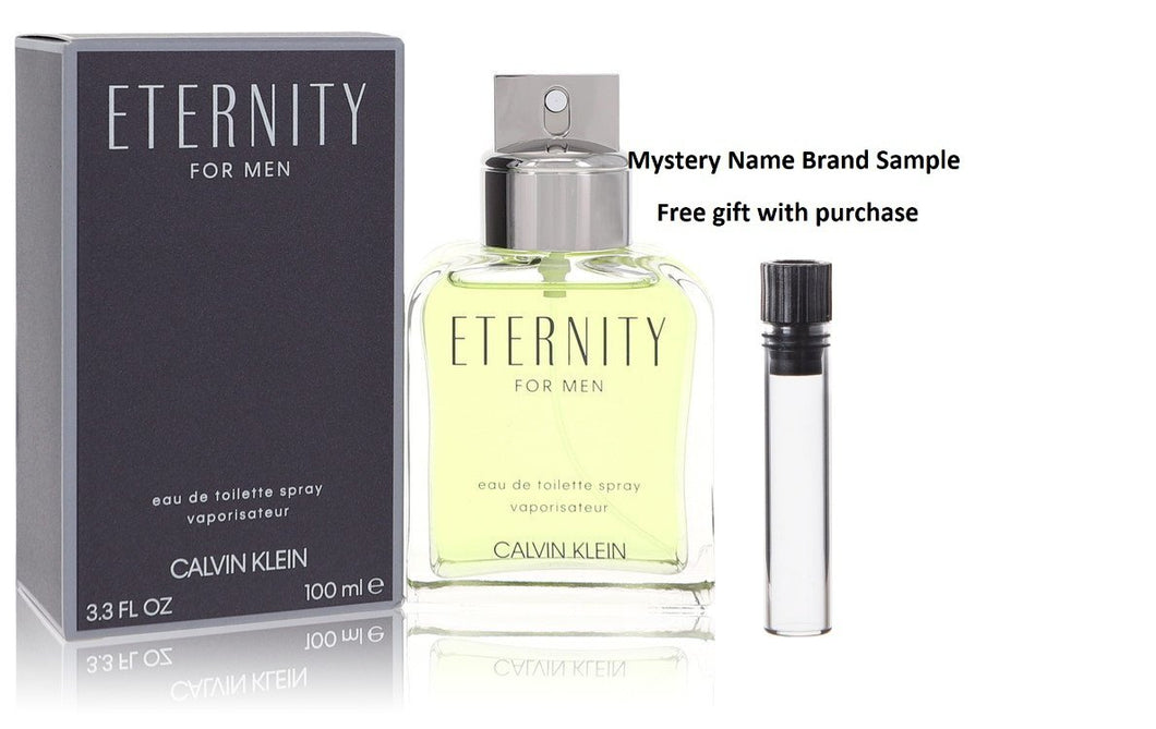 ETERNITY by Calvin Klein Eau De Toilette Spray 3.4 oz And a Mystery Name brand sample vile