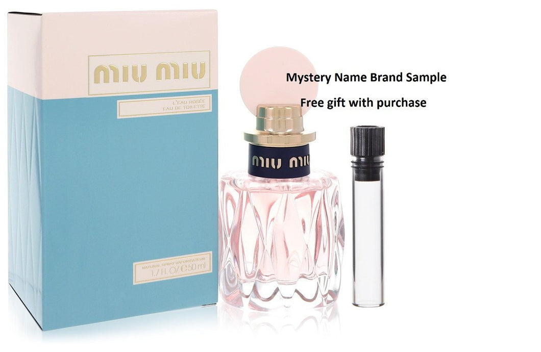 Miu Miu L'eau Rosee by Miu Miu Eau De Toilette Spray 1.7 oz And a Mystery Name brand sample vile