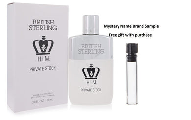 British Sterling Him Private Stock by Dana Eau De Toilette Spray 3.8 oz And a Mystery Name brand sample vile
