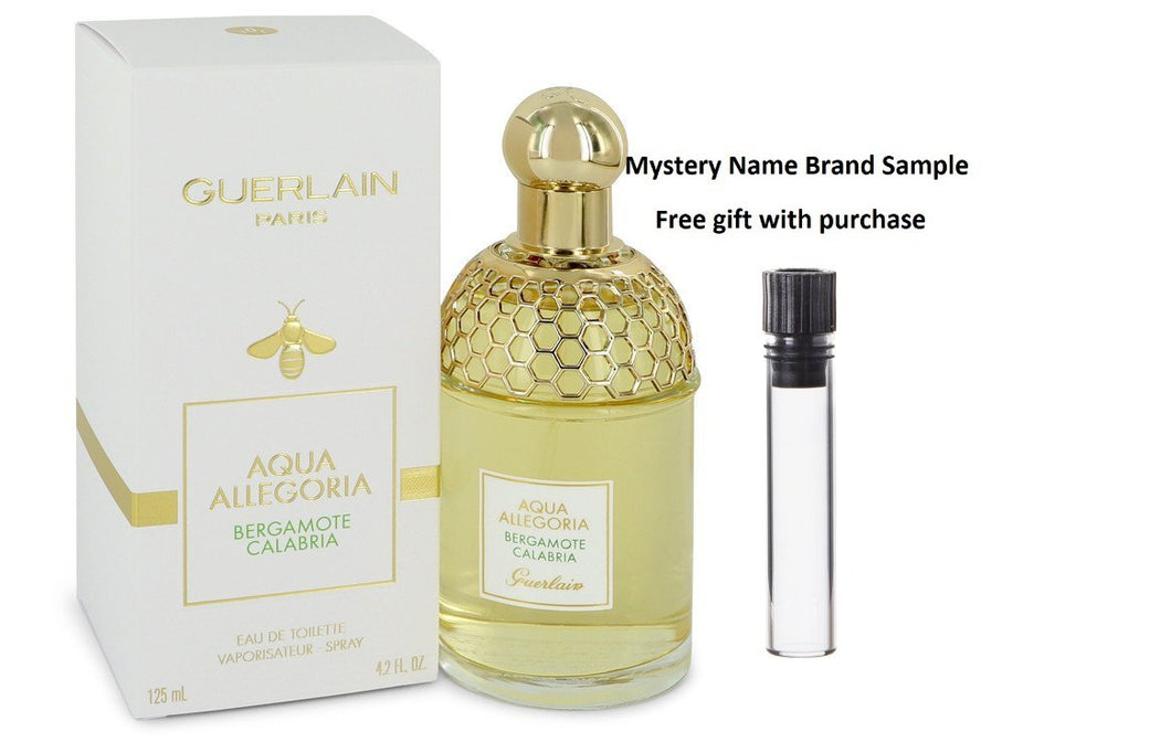 Aqua Allegoria Bergamote Calabria by Guerlain Eau De Toilette Spray 4.2 oz And a Mystery Name brand sample vile
