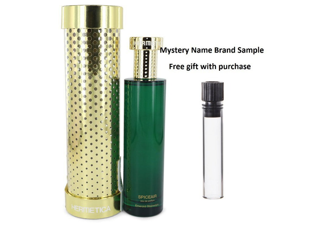 Emerald Stairways Spiceair by Hermetica Eau De Parfum Spray (Unisex Alcohol Free) 3.3 oz And a Mystery Name brand sample vile