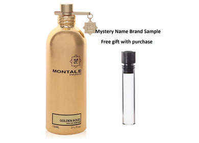 Montale Golden Aoud by Montale Eau De Parfum Spray (unboxed) 3.3 oz And a Mystery Name brand sample vile