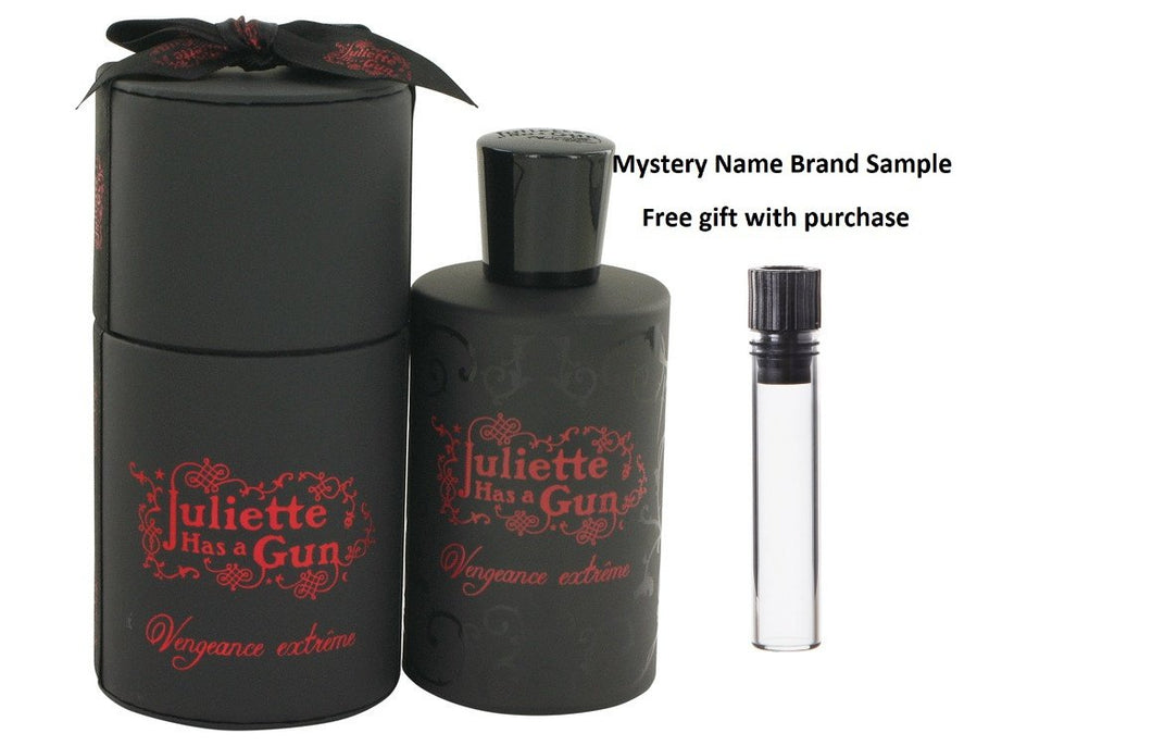 Lady Vengeance Extreme by Juliette Has a Gun Eau De Parfum Spray 3.3 oz And a Mystery Name brand sample vile
