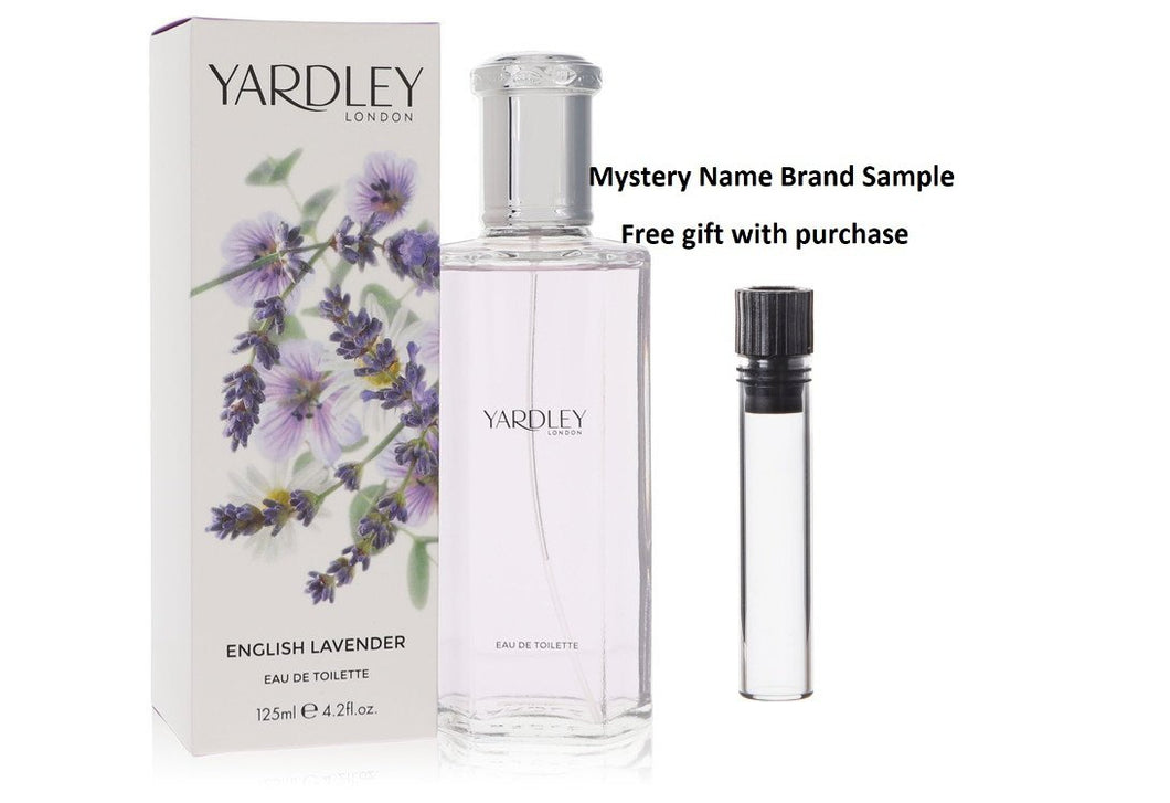 English Lavender by Yardley London Eau De Toilette Spray (Unisex) 4.2 oz And a Mystery Name brand sample vile