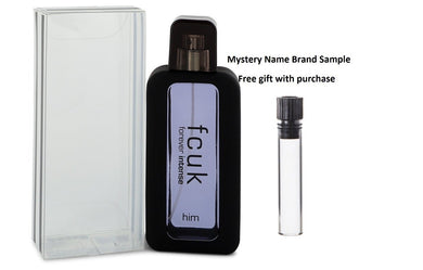 FCUK Forever Intense by French Connection Eau De Toilette Spray 3.4 oz And a Mystery Name brand sample vile