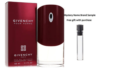 Givenchy (Purple Box) by Givenchy Eau De Toilette Spray 3.3 oz And a Mystery Name brand sample vile