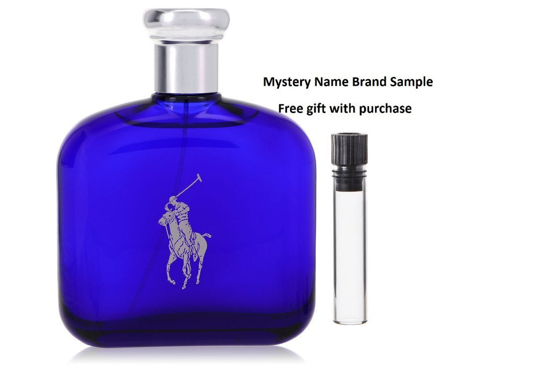 Polo Blue by Ralph Lauren Eau De Toilette Spray (Tester) 4.2 oz And a Mystery Name brand sample vile
