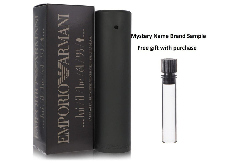 EMPORIO ARMANI by Giorgio Armani Eau De Toilette Spray 3.4 oz And a Mystery Name brand sample vile