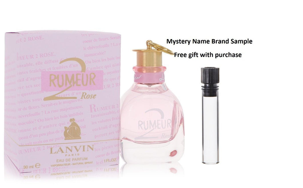 Rumeur 2 Rose by Lanvin Eau De Parfum Spray 1 oz And a Mystery Name brand sample vile