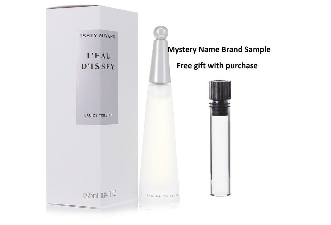 L'EAU D'ISSEY (issey Miyake) by Issey Miyake Eau De Toilette Spray .85 oz And a Mystery Name brand sample vile