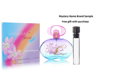 Incanto Shine by Salvatore Ferragamo Eau De Toilette Spray 3.4 oz And a Mystery Name brand sample vile