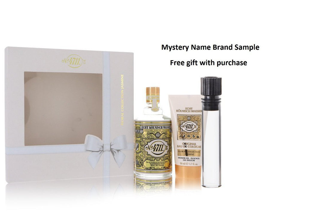4711 Jasmine by 4711 Gift Set (Unisex) -- 3.4 oz Cologne Spray + 1.7 oz Shower Gel And a Mystery Name brand sample vile