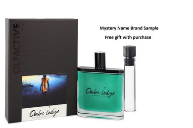 Ombre Indigo by Olfactive Studio Eau De Parfum Spray (Unisex) 3.4 oz And a Mystery Name brand sample vile
